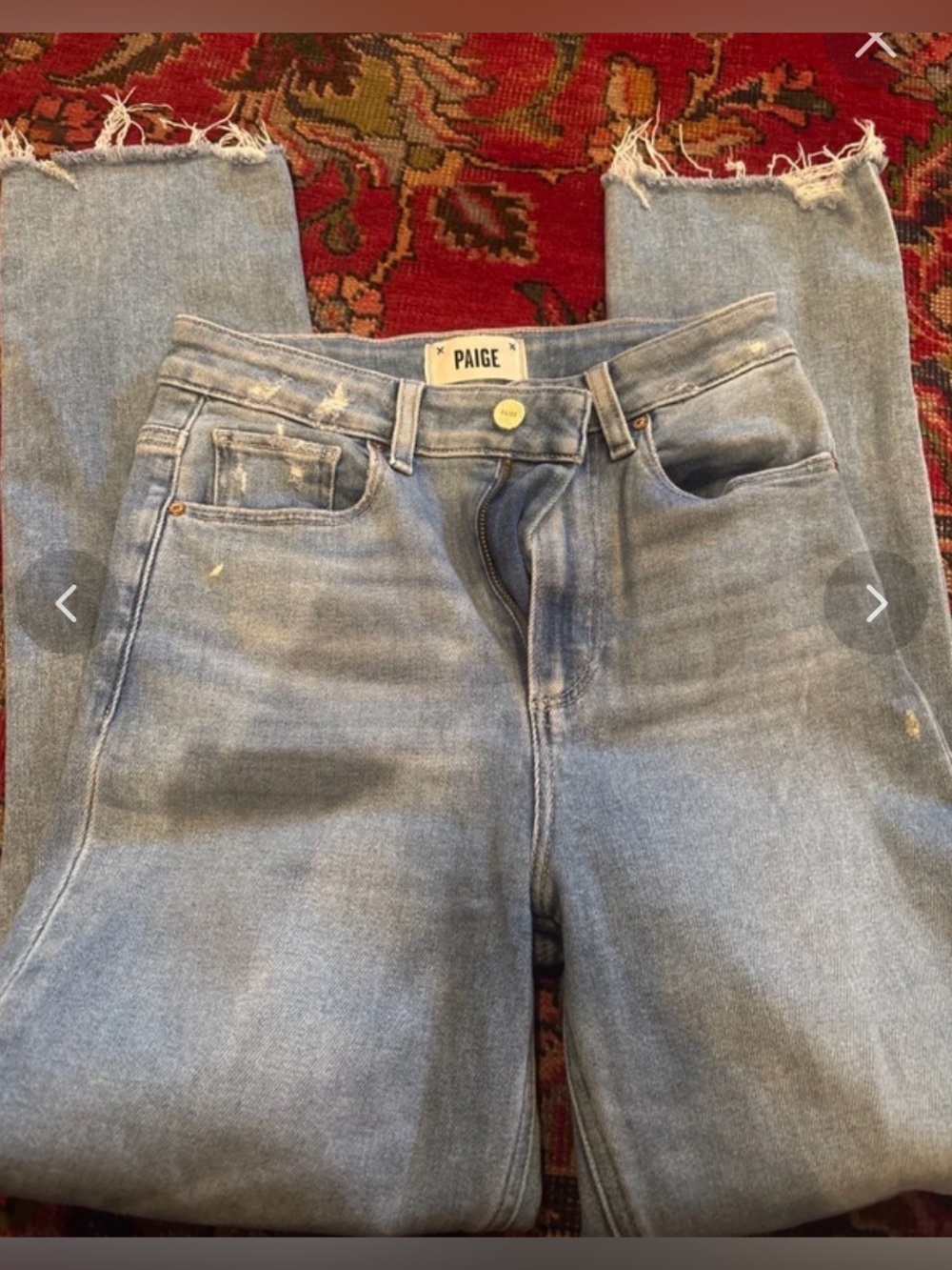 PAIGE Light Wash Straight Leg Jeans - Light Blue size 25